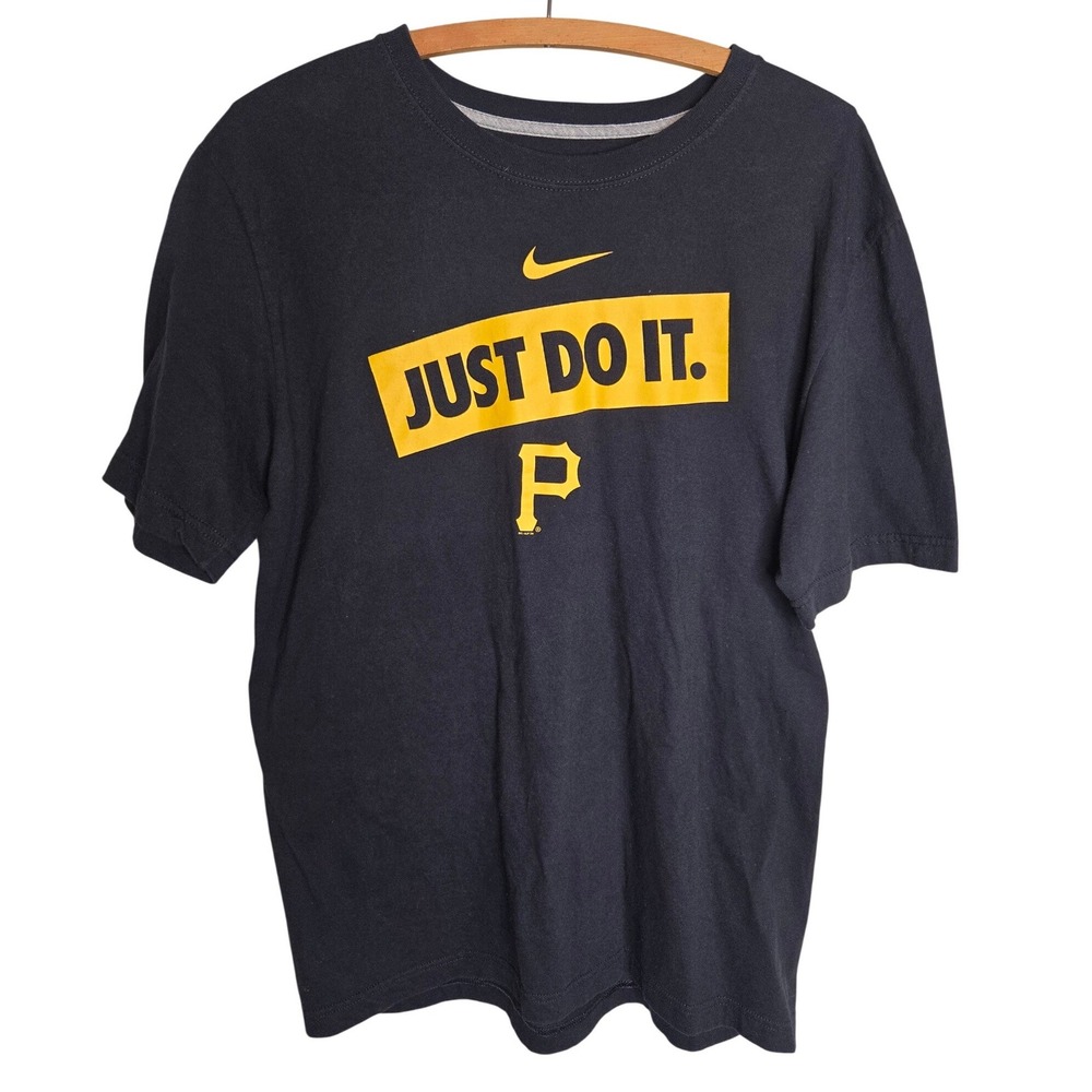 Mens Nike Pittsburgh Pirates Black Just Do It MLB Baseball Graphic T-Shirt